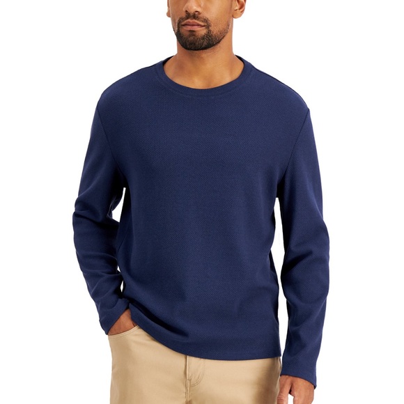 Alfani LS TEXTURED CREW TEE sweater - Picture 1 of 3
